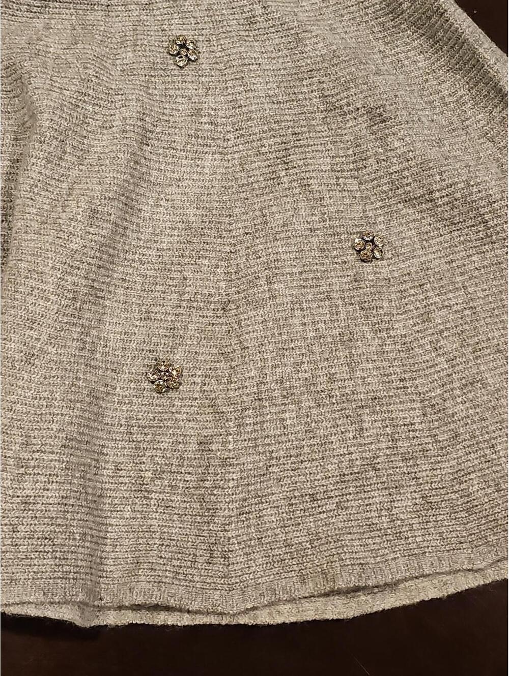 Free Assembly Women Heather Grey W/ Rhinestone Mini Sweater Skirt Size XL 16-18 - Picture 2 of 5